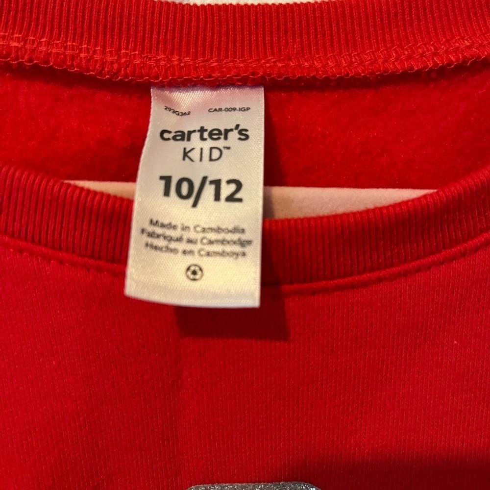 Carters size 10/12 Holiday Sweatshirt, NWT - Picture 3 of 8
